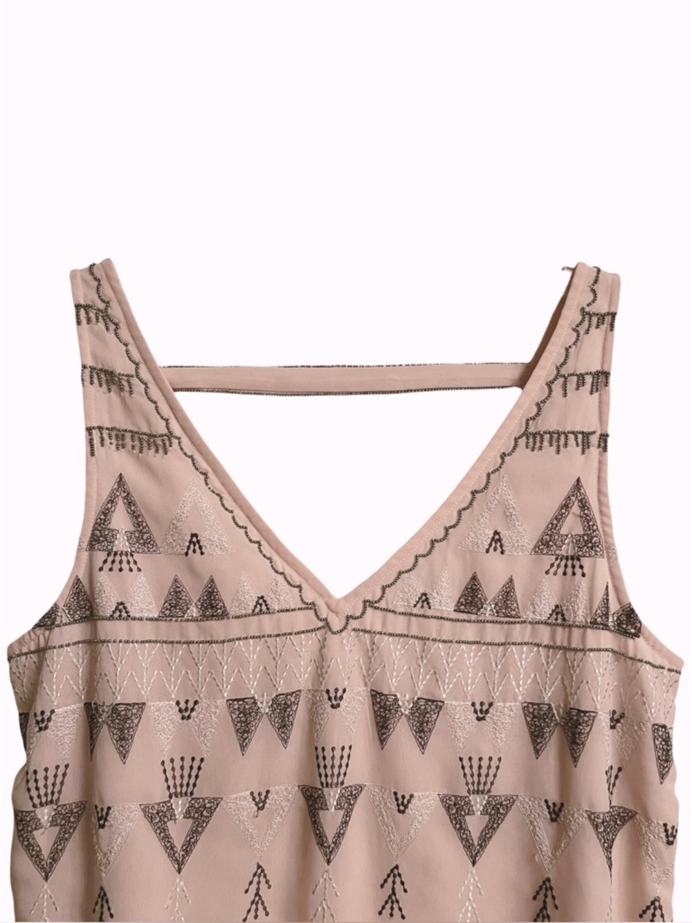 Free People "Frances Bean" Mini Beaded and Embroidered Pale Pink Shift Dress XS - Picture 3 of 10